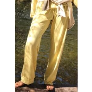 LA Relaxed Hemp Cuffed Pant Lichen Soft Yellow M New